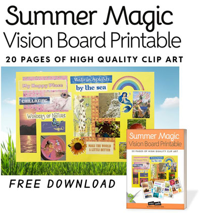 Summer Vision Board Clip Art Printable