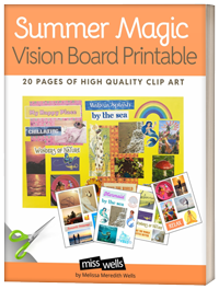Summer Vision Board Clip Art Book