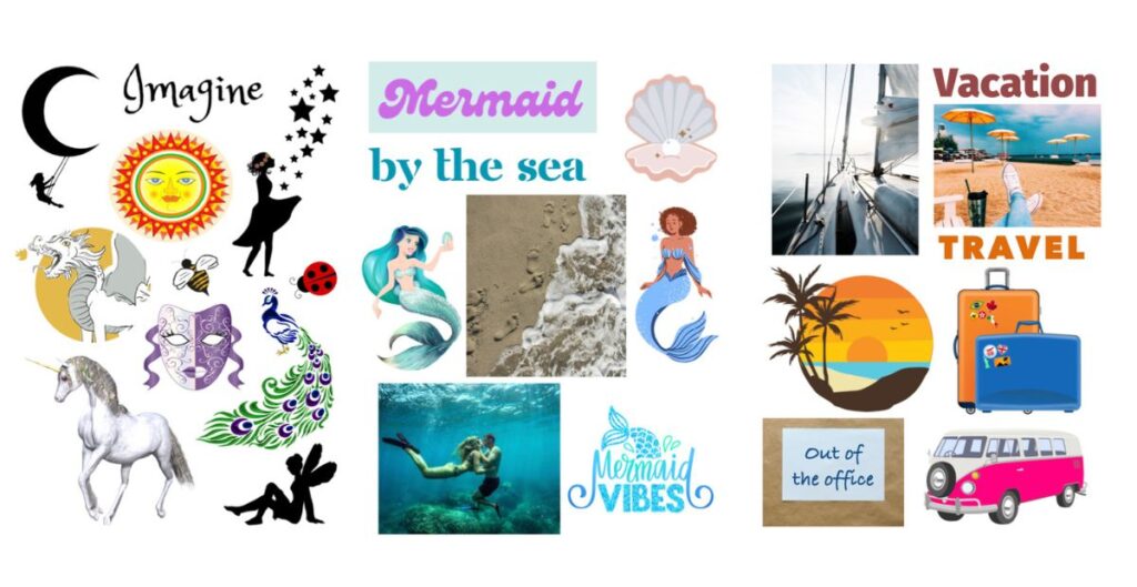 Summer vision board symbols
