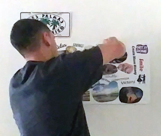 Hanging a vision board